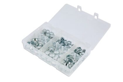 CONJUNTO DE 100 PRENDEDORES DE ORELHA DUPLOS EM FORMATO DE "O" – 8 A 20 MM